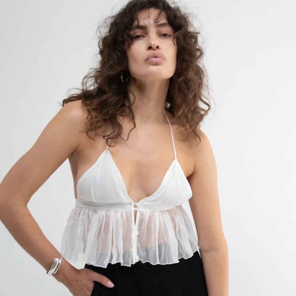 Trois the Label Milla Top. White Size 1 NWT